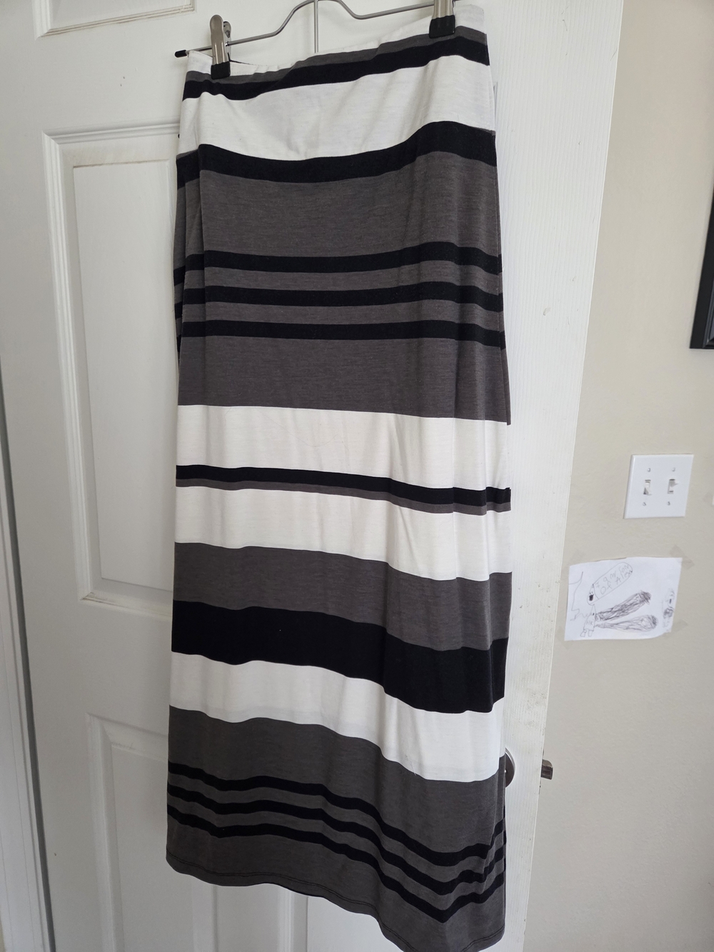 Mossimo Supply Co. Black White Gray Striped Maxi Skirt